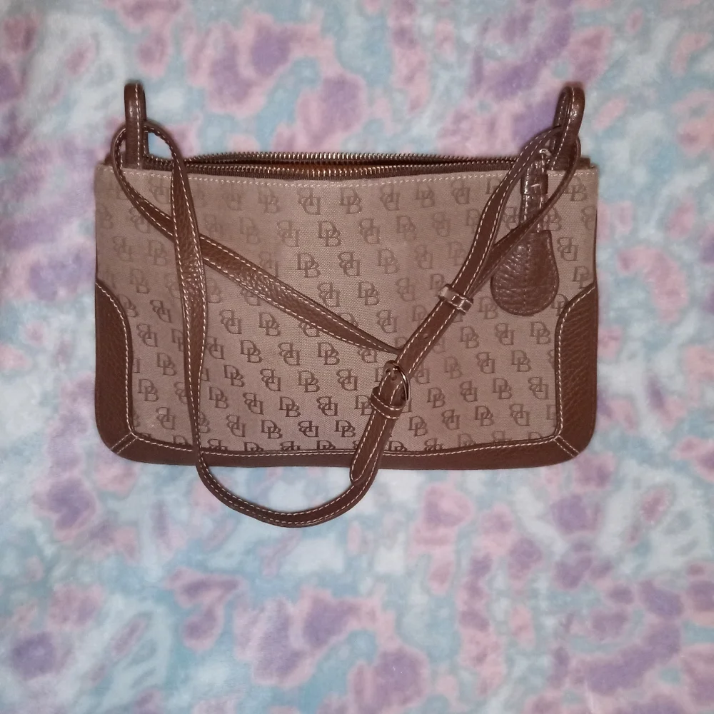 Dooney &‎ Bourke Brown Signature Wristlet Clutch